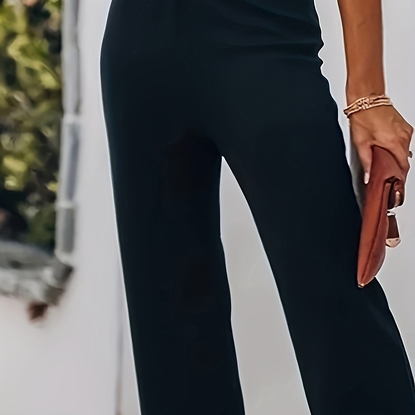  Solid Straight Leg Loose Trousers