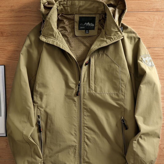 Men's Casual Zipper Pockets Windbreaker Jacket Waterproof Soft shell Jacket