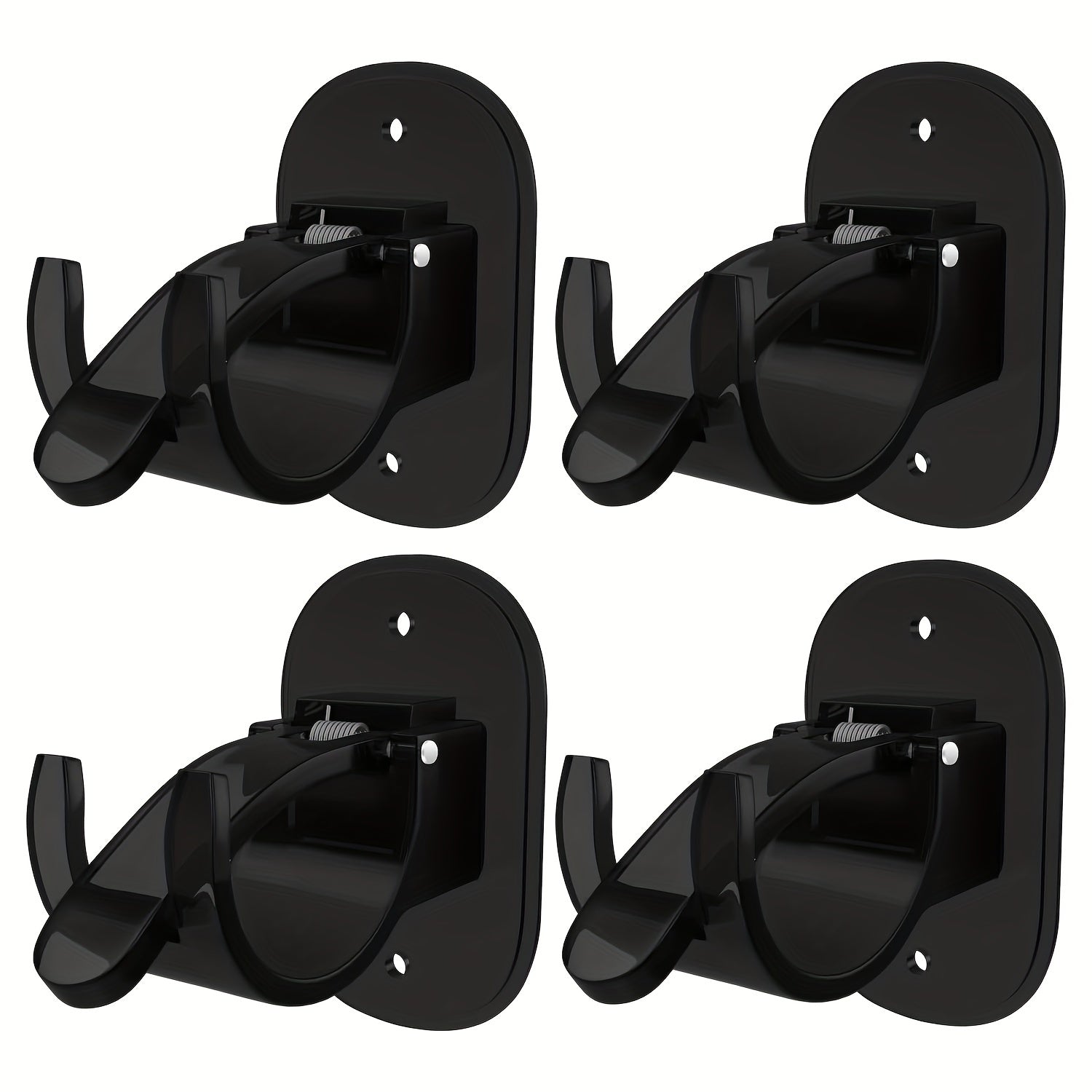 4pcs Telescopic Rod Hanger Curtain Rod Holder Hook Clamp