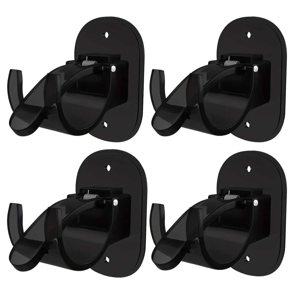 4pcs Telescopic Rod Hanger Curtain Rod Holder Hook Clamp