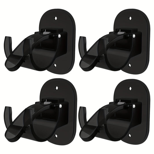 4pcs Telescopic Rod Hanger Curtain Rod Holder Hook Clamp