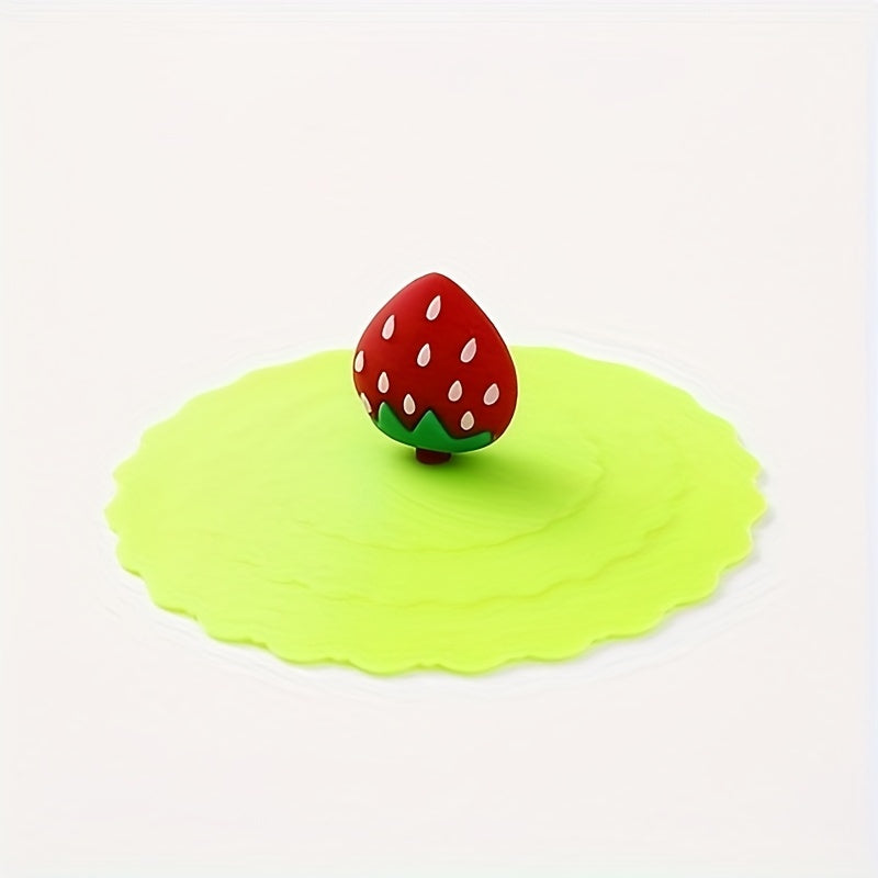 1pc Cartoon Cup Cover Reusable Heat Resistant Leakproof Dustproof Lid Caps