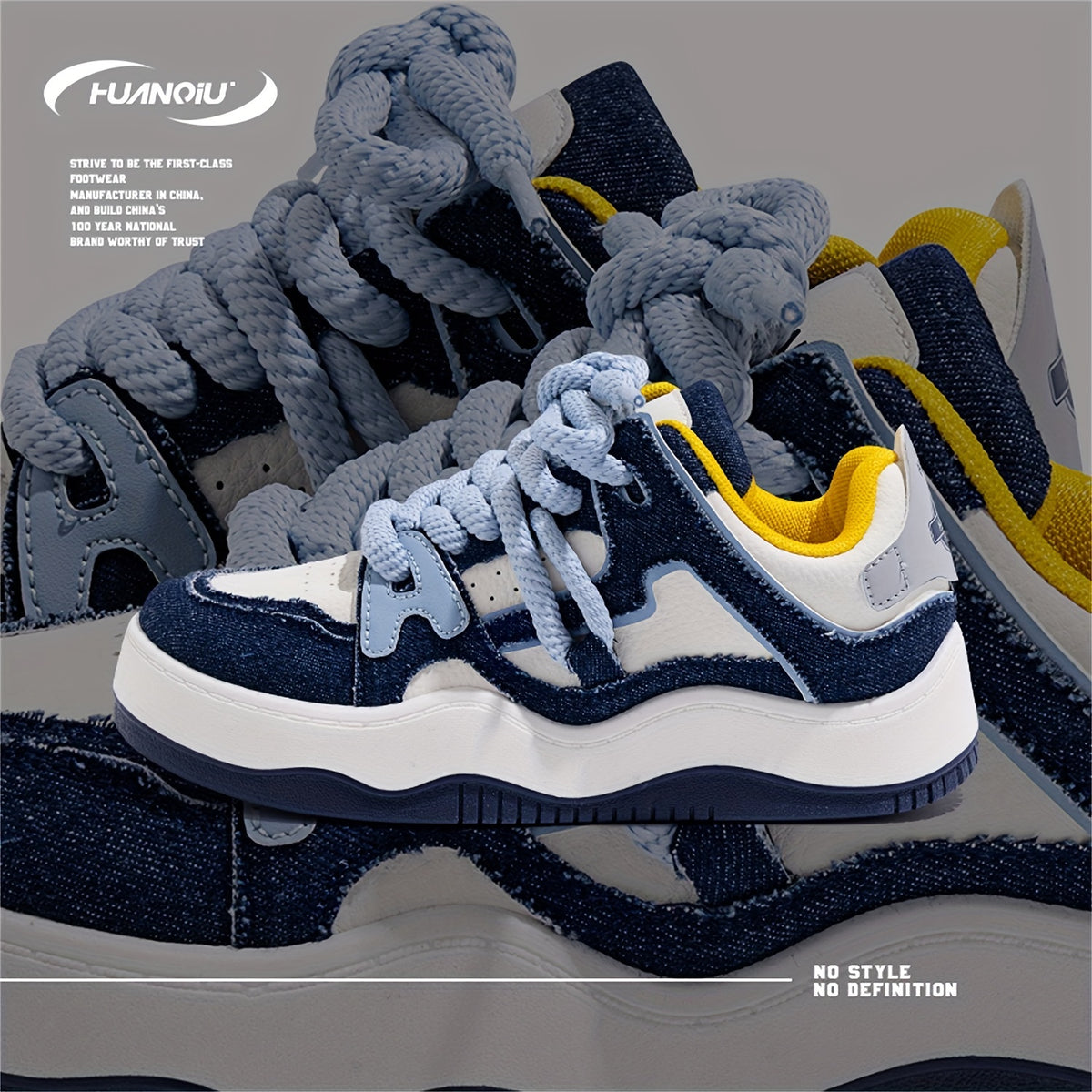 Sporty Block Lace-up Platform Sneakers for Women