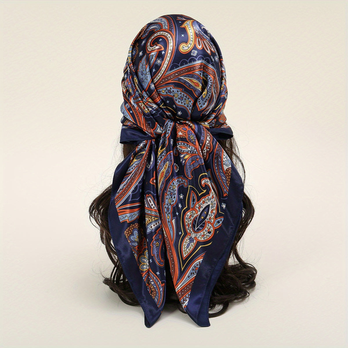 Boho Phoenix Tai Print Bandana Satin Shawl Silk Square Scarf