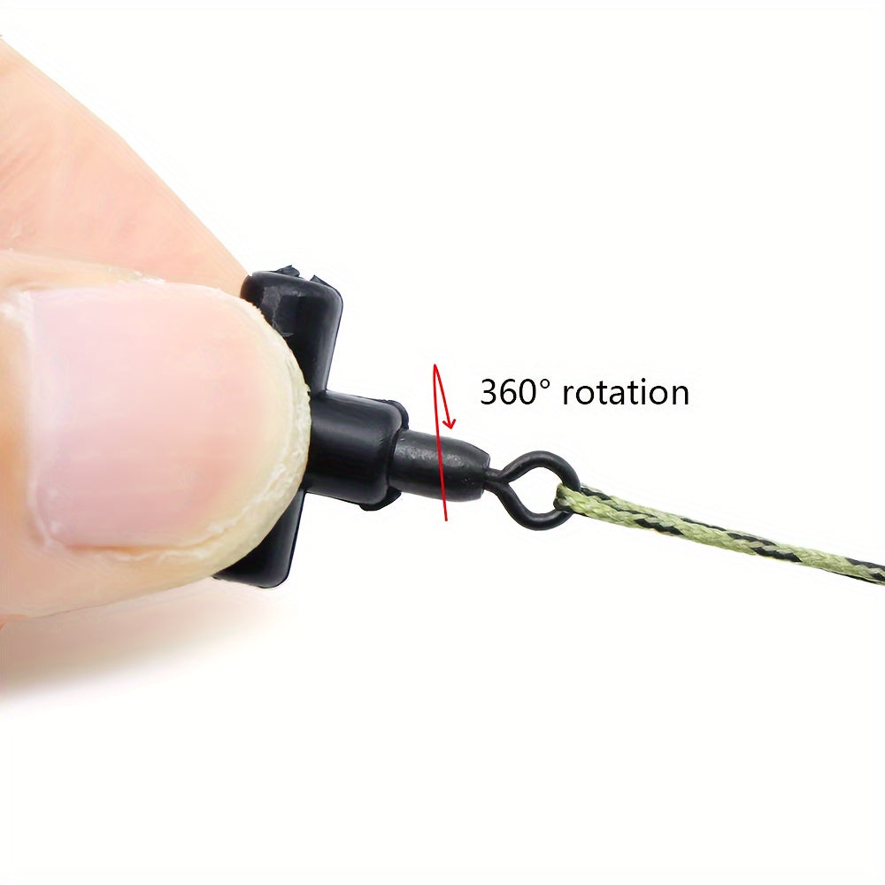 15pcs T Swivel Ring Fishing Connectors Rig Beads Hair Tackle Accessory