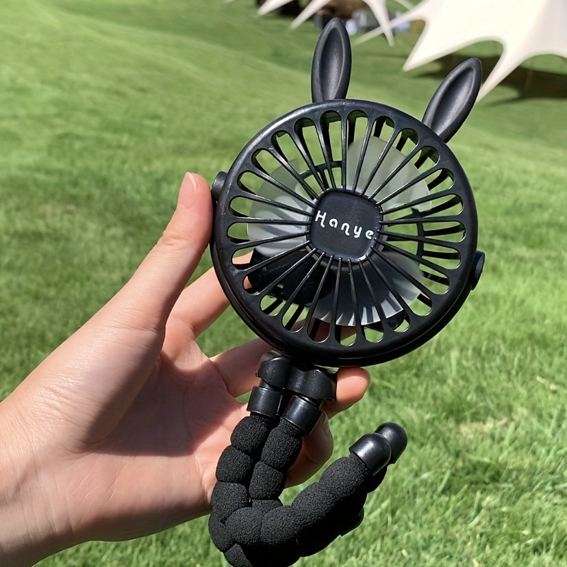 Rabbit Ear Fan USB Charging Portable Fan Octopus Mini Night Light Fan