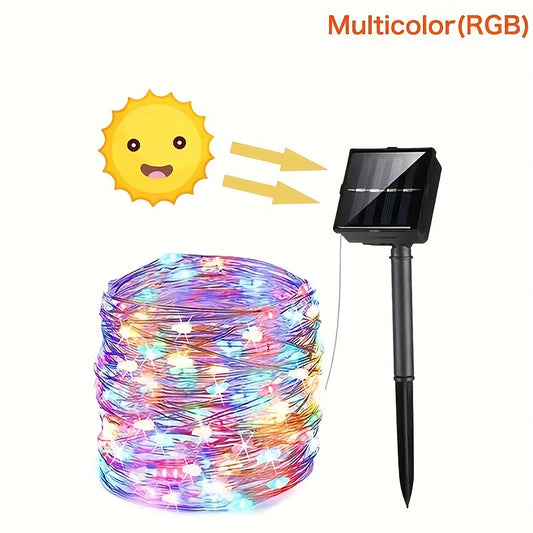 Solar Fairy Light String 8 Lighting Modes Waterproof Copper Wire String