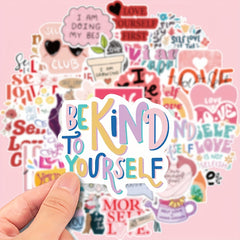 50pcs Self Love Stickers Waterproof Graffiti Stickers