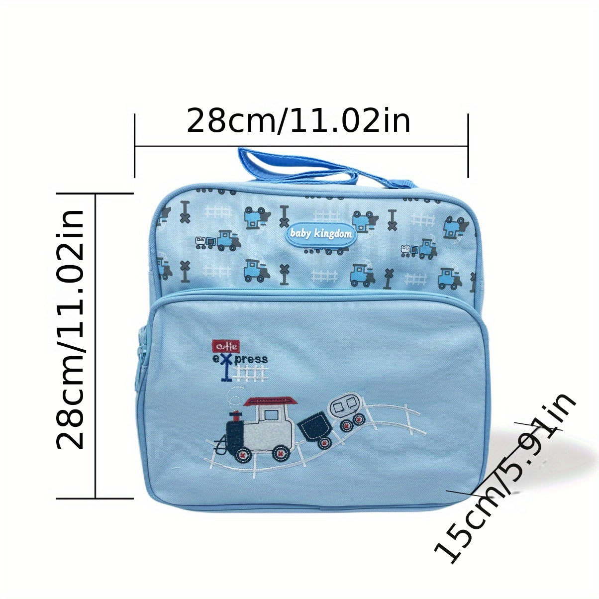 Beige Flower Embroidery Baby Nappy Bag Diaper Handbag with Zipper