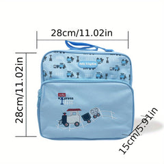 Beige Flower Embroidery Baby Nappy Bag Diaper Handbag with Zipper