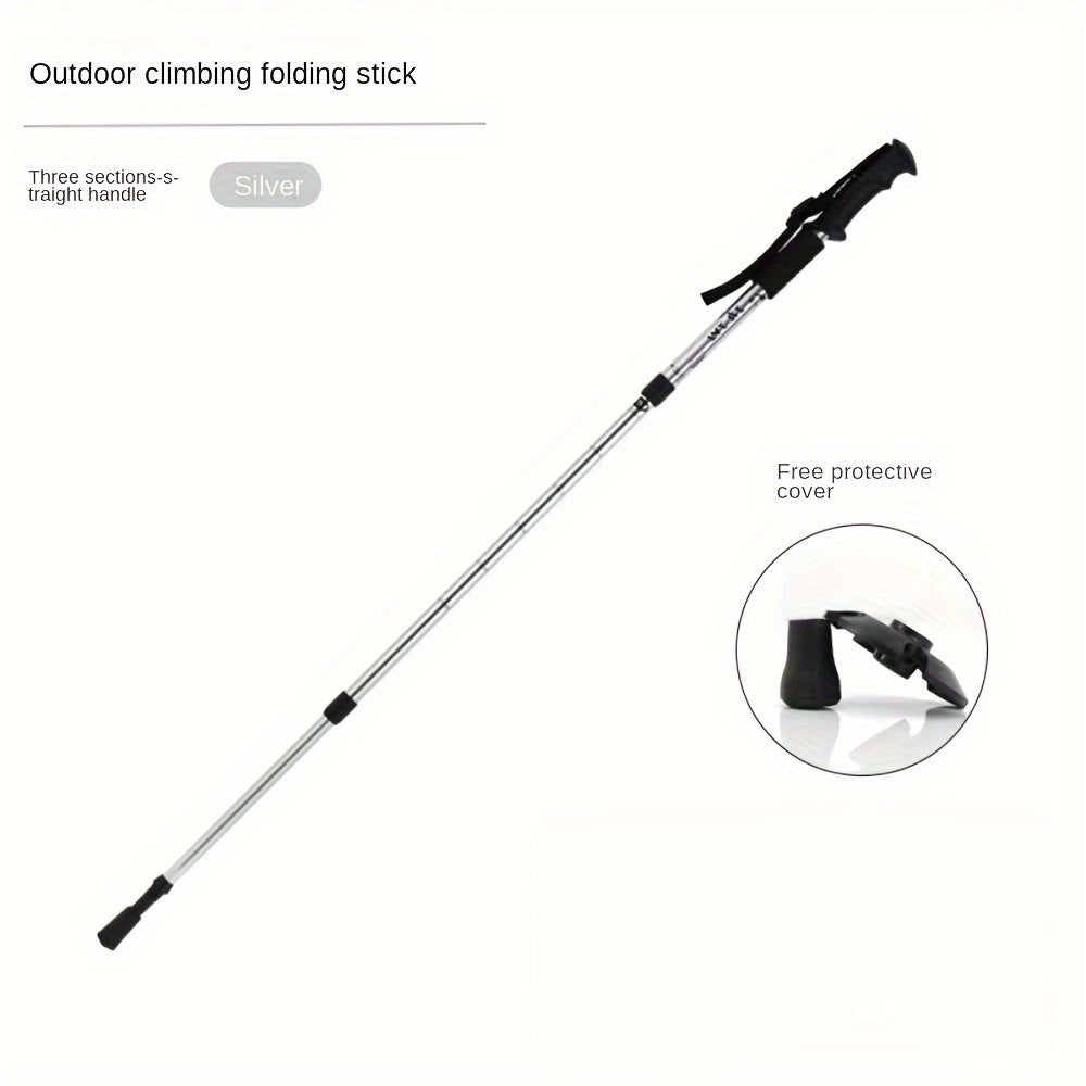 3 Section Foldable Alpenstock for Hiking and Walking