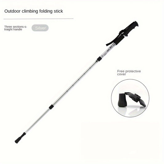 3 Section Foldable Alpenstock for Hiking and Walking