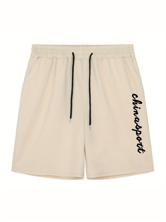 Men's Letter Print Athletic Shorts for Summer