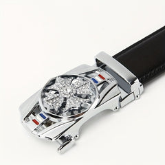 Men's Automatic Buckle Belt PU Leather Business Suit Waist Strap