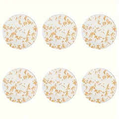 6 Pcs Golden Foil Acrylic Coaster Set Tea Cup Heat Resistant Pads