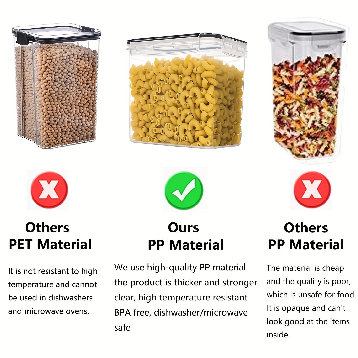 7Pcs Airtight Food Storage Containers With Lids - Kitchen Pantry Organization