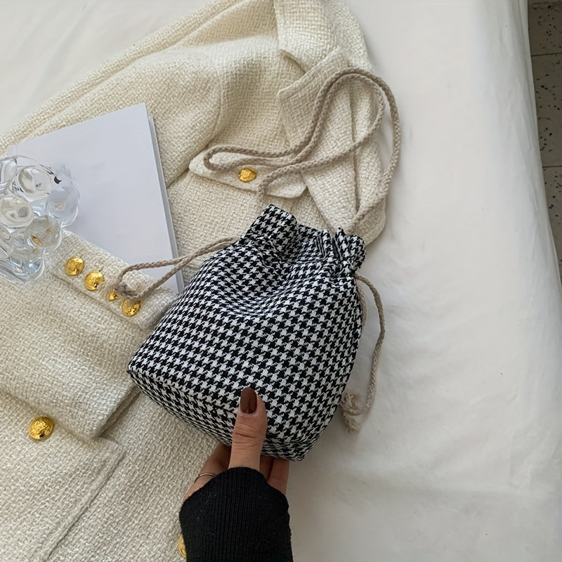 Kids Diagonal Shoulder Bag Plaid Pattern Crossbody Bag