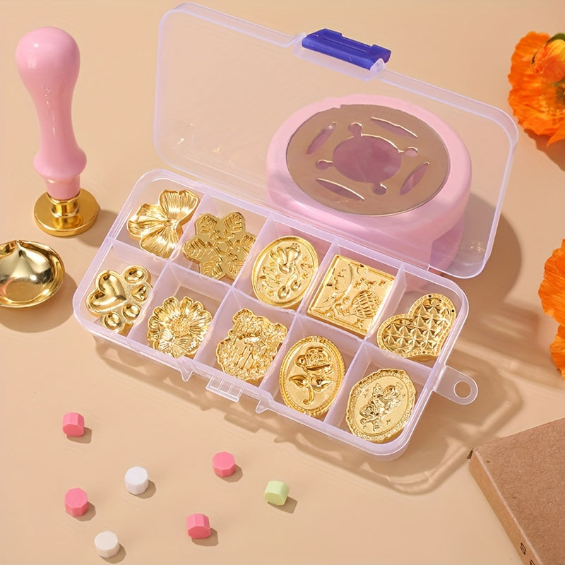 Flowers Plants Wax Seal Stamp Heads 10pcs Box