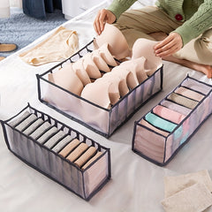 Pink Grid Underwear Drawer Storage Box Organizer Wardrobe Closet Bedroom