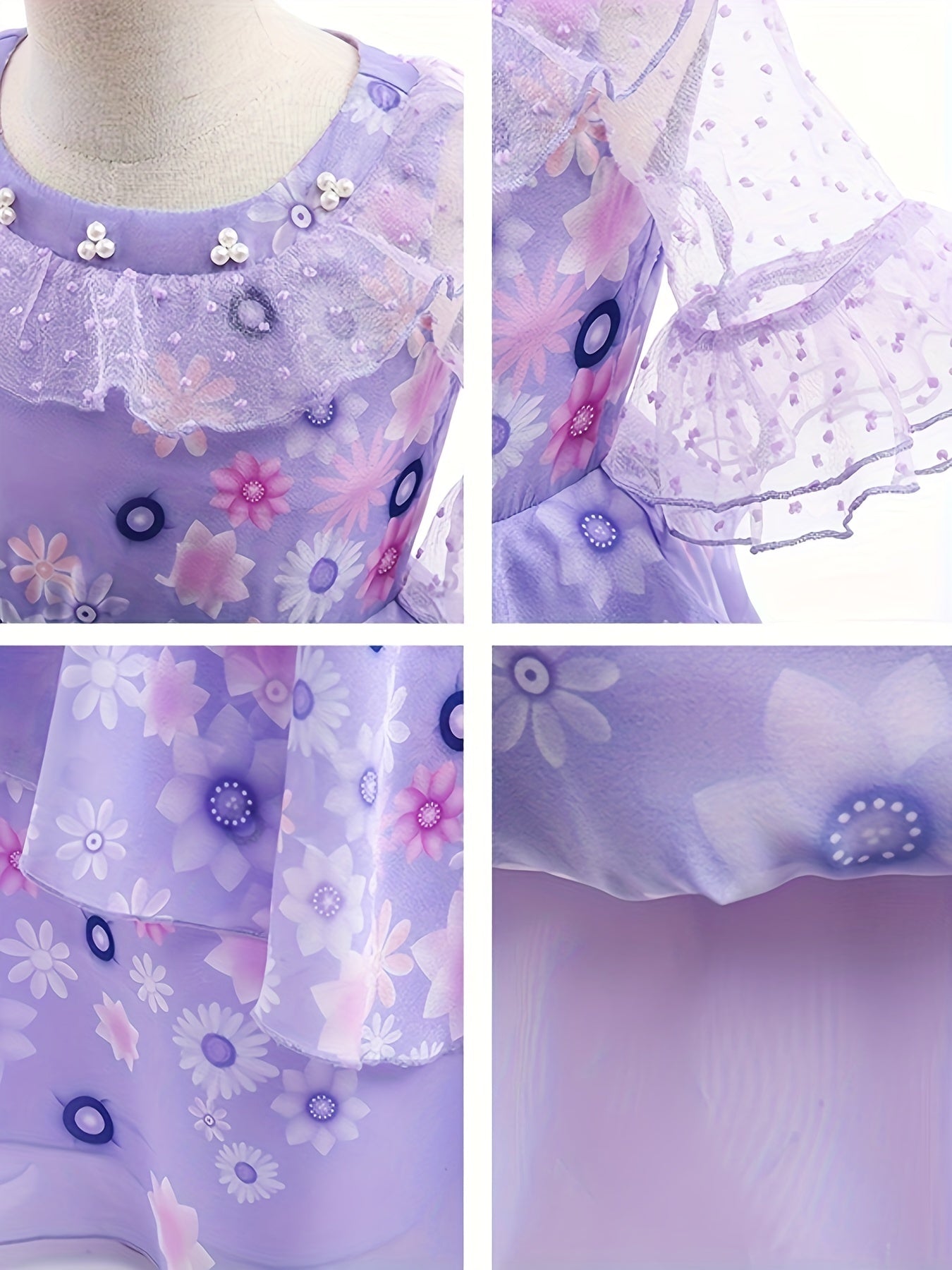 Girls Light Up Princess Dress Costume Comic Flower Fairy Cosplay