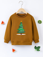 Christmas Tree Pattern Boys Sweatshirt Kids Long Sleeve Pullover