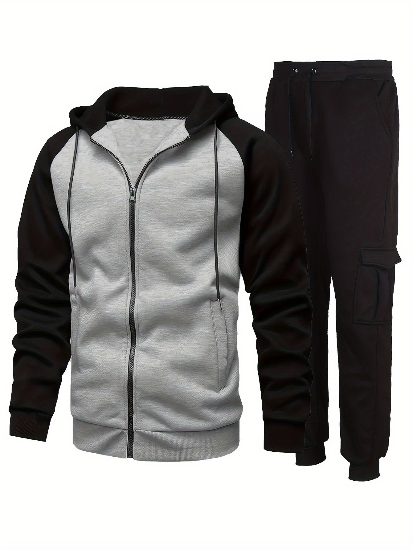 Men's 2 Piece Hooded Jacket & Drawstring Sweatpants Set