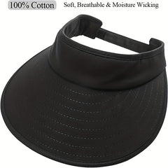 Solid Ponytail Visor Hat UV Protection Sports Beach Cap