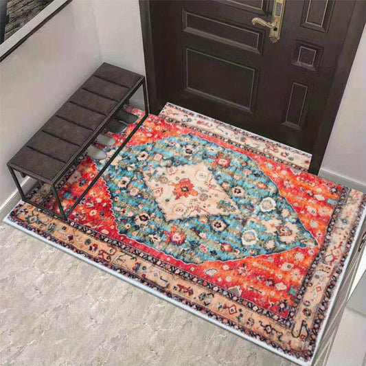 Vintage Boho Area Rug Soft Washable Study Bedroom Carpet