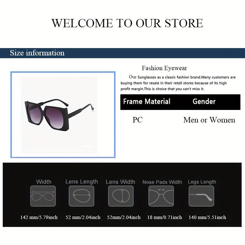 Square Sunglasses Mod Anti Glare UV400 Sun Shades