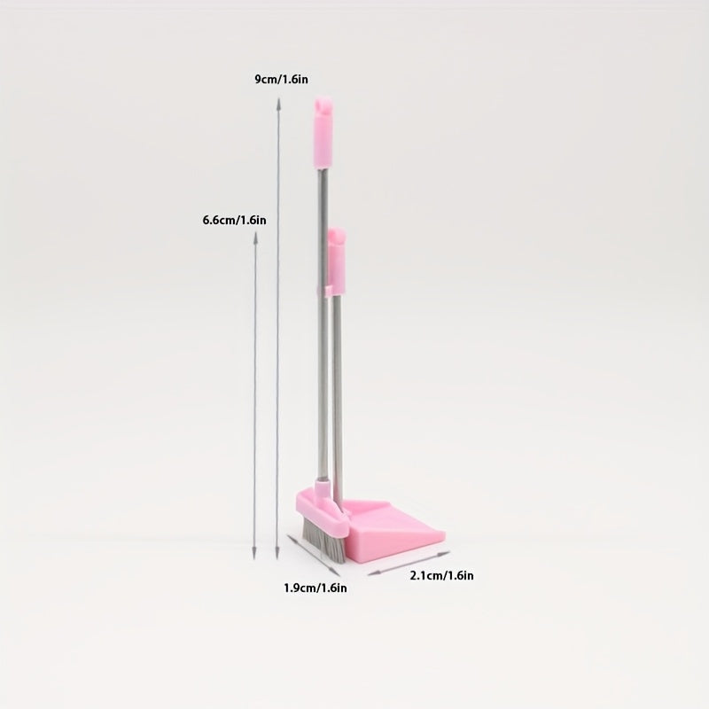 1:12 Scale Broom and Dustpan Set for Dollhouse Cleaning