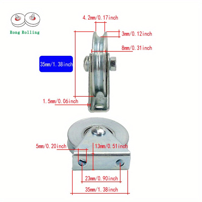 2pcs Small Pulley Fixed Pulley Lifting Wheel Driving Wheels Guiding Wheels