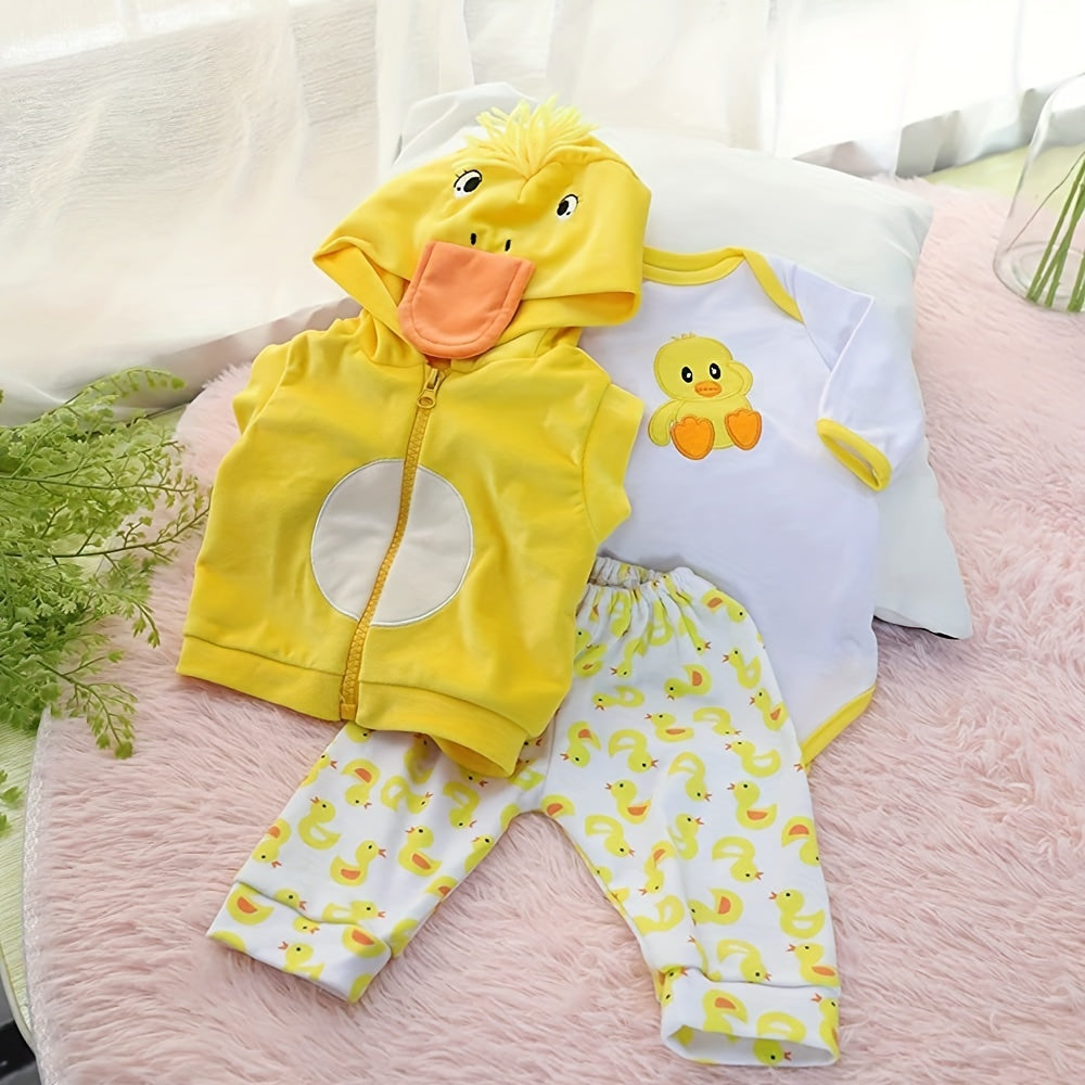 5pcs Yellow Duck Reborn Dolls Clothes Set 55-88cm Baby Doll Accessories