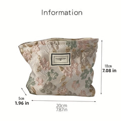 Floral Makeup Bag Zipper Cosmetic Organizer Travel Portable Pouch