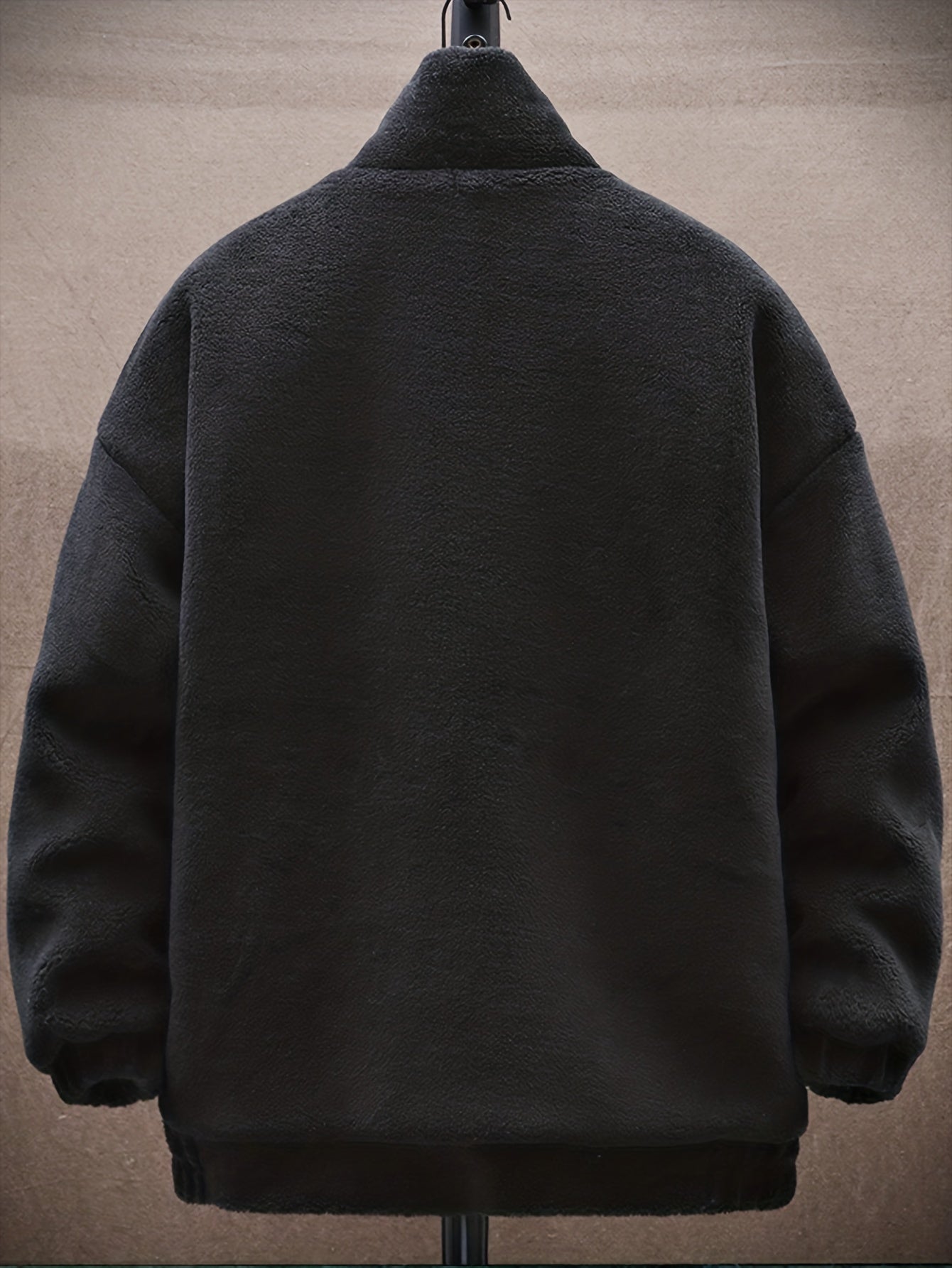 Men's Fleece Stand Collar Jacket Active Zip Up Coat