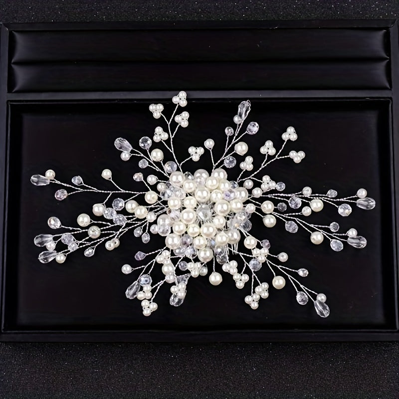Faux Pearl Crystal Hair Comb Women's Hair Accessory