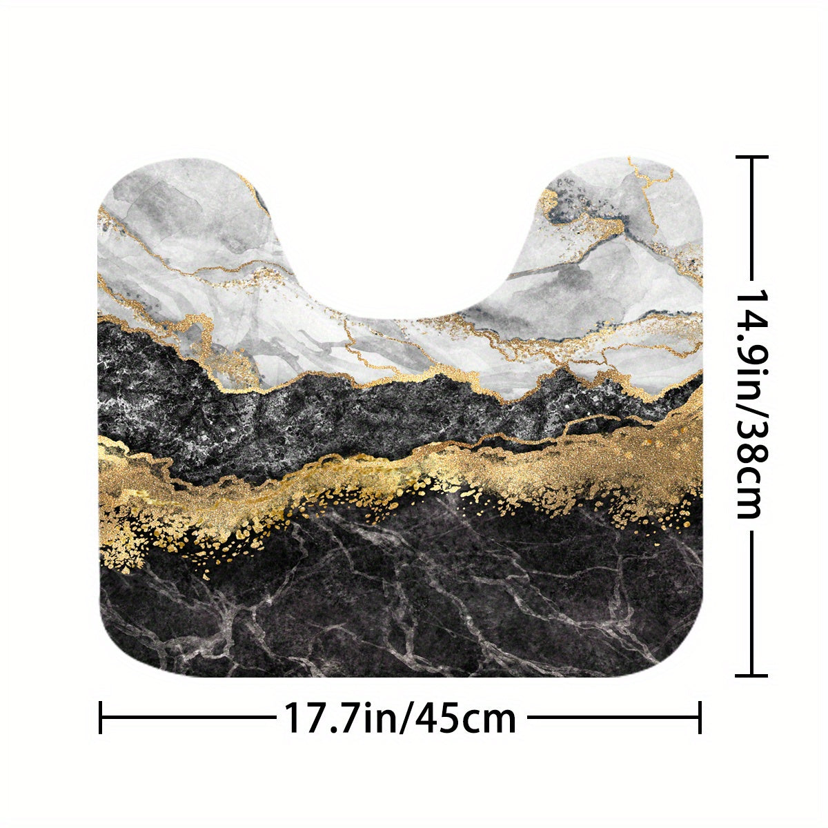 Waterproof Marble Shower Curtain with Rug & Mat Set