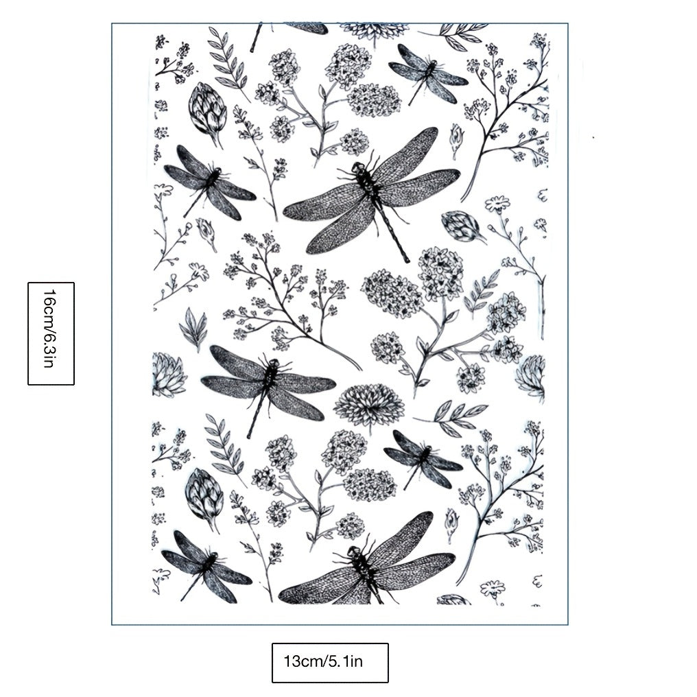 Dragonfly Flower Seal Stamps Transparent Stamps For Card Making
