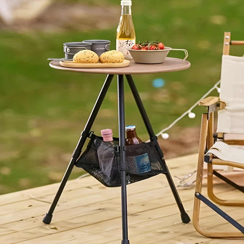 Aluminum Folding Small Round Table Coffee Table for Outdoor Camping Picnic BBQ