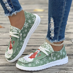 Women's Christmas Skate Shoes with Snowmen and Snowflakes