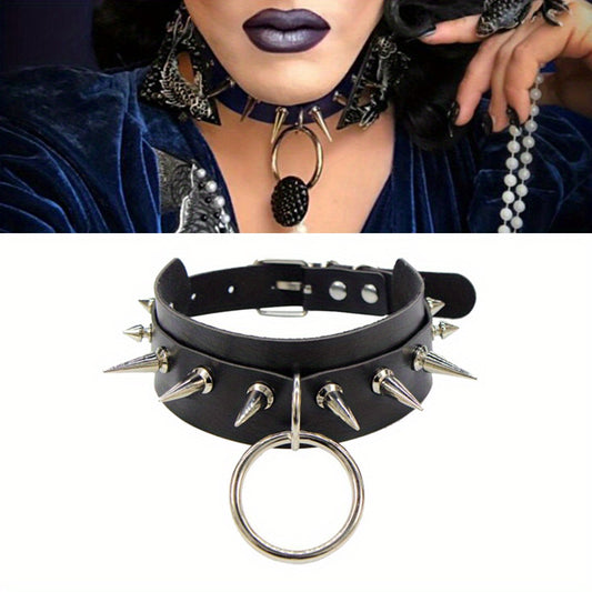 PU Leather Choker Punk Gothic Style Necklace