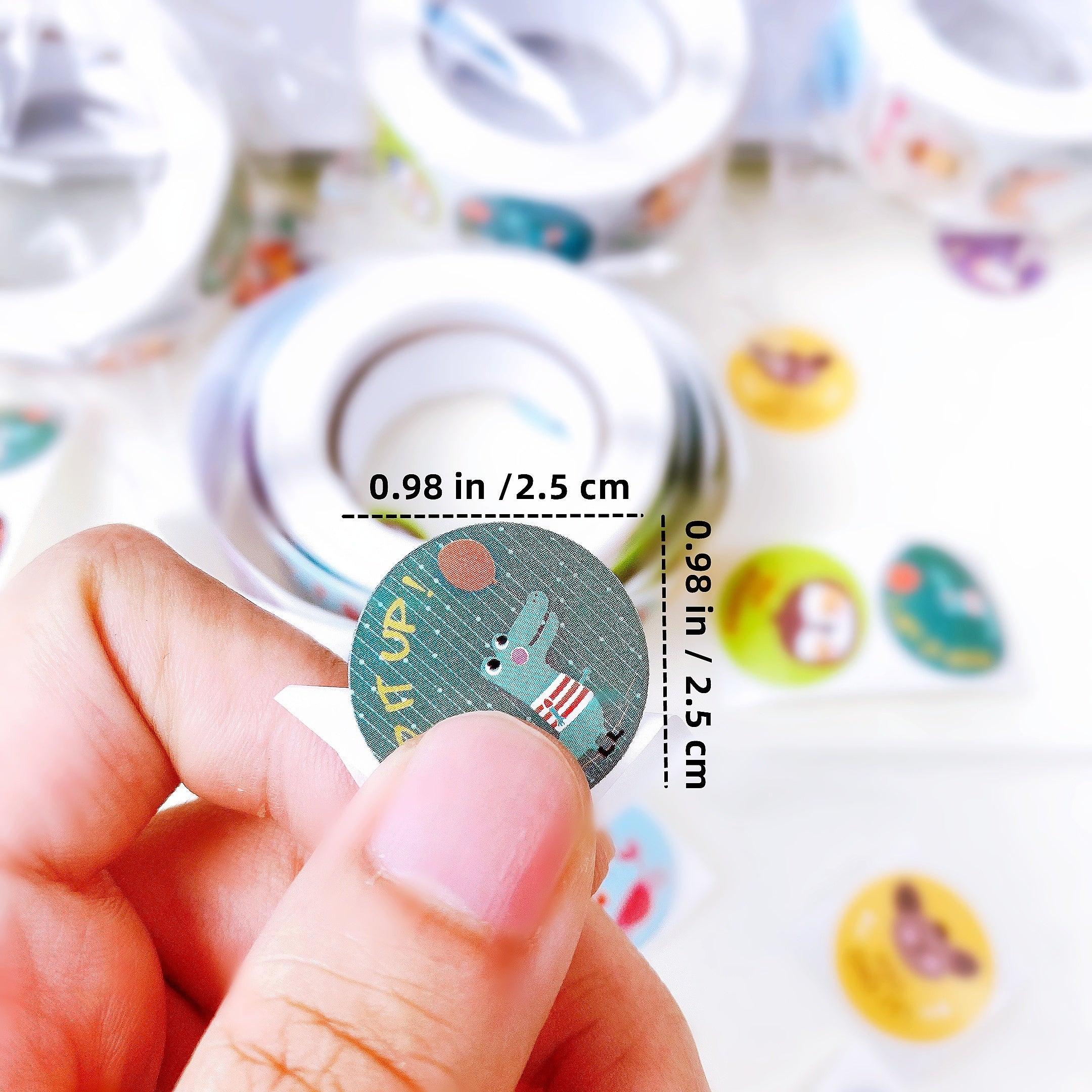 500pcs Roll Reward Encouragement Stickers Round Animal Sealing Stickers