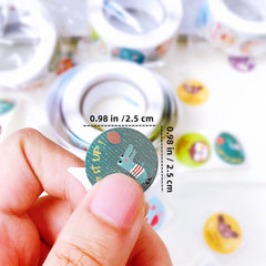 500pcs Roll Reward Encouragement Stickers Round Animal Sealing Stickers