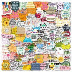 100pcs Inspirational Stickers Pack Vinyl Quote Affirmation Positive Stickers