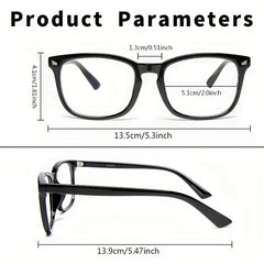 Square Frame Reading Glasses Spring Hinge Anti UV Light Blocking Glasses