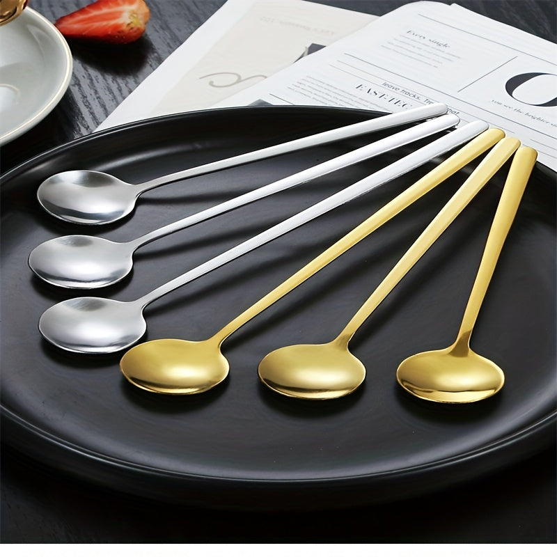 3pcs Stainless Steel Dessert Spoon Modern Stirring Spoon Reusable