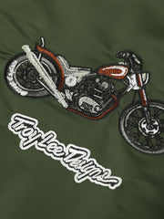 Embroidered Men's Slim Fit Sports Jacket Windproof Motorcycle Jacket
