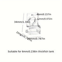 4pcs Acrylic Aquarium Cover Clip Transparent Support Bracket