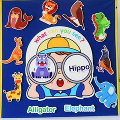 Animal English Word Felt Set for Learning Vocabulary and Identifying Animals