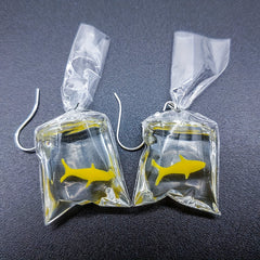 Y2K Goldfish Water Bag Shape Dangle Earrings