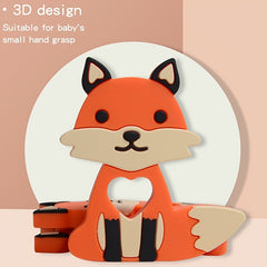 Silicone Fox Baby Teether for Babies 3M+ BPA Free Teething Toy